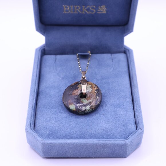 Gold-plate & Turquoise Ring Necklace - Picture 1 of 4